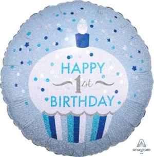 34530.jpg 1st Birthday cupcake Boy 45cm Each
