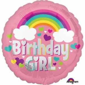 Birthday Girl Rainbow Fun HEXL 43cm Each