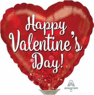 Valentine Sparkle 10cm. Inflation Available. Pack