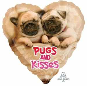 Pugs And Kisses 23cm Each