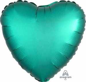 Heart Satin Luxe Jade Anagram packaged 45cm Each