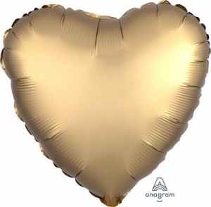 Heart Satin Luxe Gold Sateen Anagram packaged 45cm Each