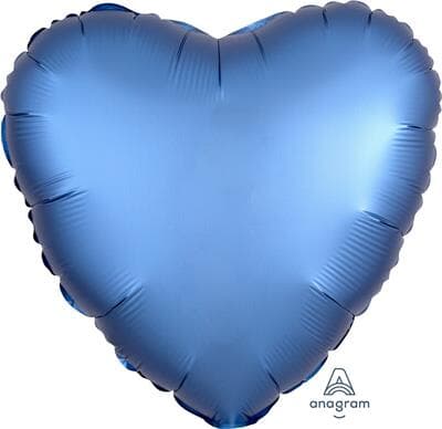 Heart Satin Luxe Azure Anagram packaged 45cm Each