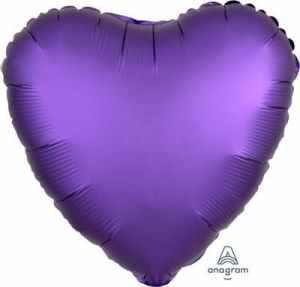 Heart Satin Luxe Purple Royale Anagram packaged 45cm Each