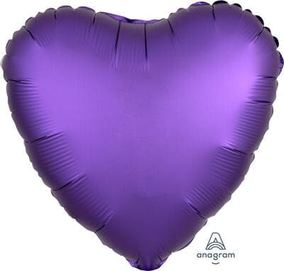 Heart Satin Luxe Purple Royale Anagram packaged 45cm Each