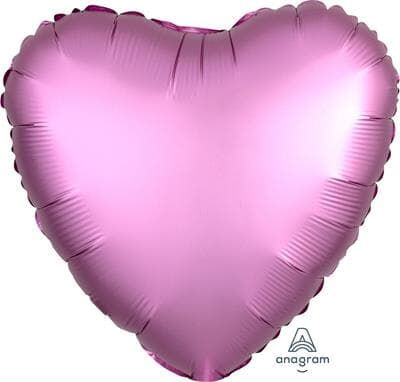 Heart Satin Luxe Flamingo Anagram packaged 45cm Each