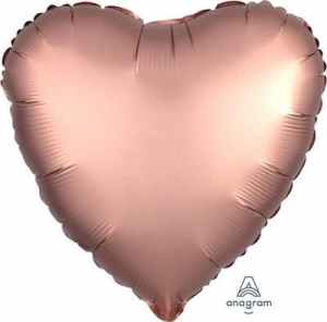 Heart Satin Luxe Rose Copper Anagram packaged 45cm Each