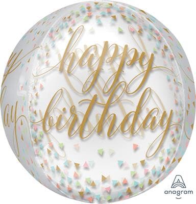 37181.jpg ORBZ Pastel Confetti Clear Happy Birthday 38cm x 40cm Each