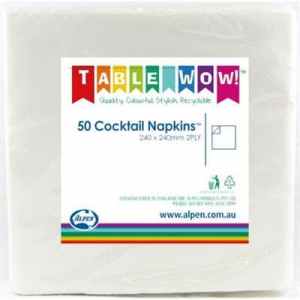 Napkins Cocktail White pack 50 Pack(50)
