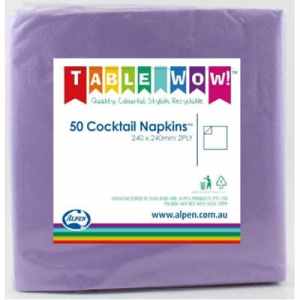 Napkins Cocktail Lavender P50 Pack(50)