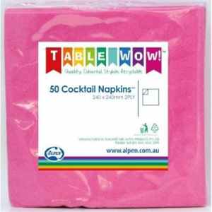 Napkins Cocktail Magenta P50 Pack(50)