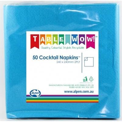 380083.jpg Napkins Cocktail Azure Blue P50 Pack(50)