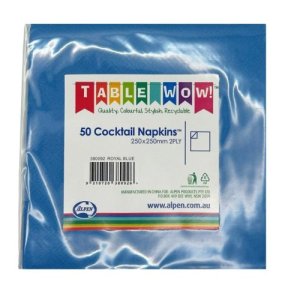 Napkins Cocktail Dark Blue P50 Pack(50)