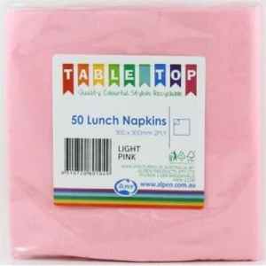 Alpen Lunch Napkins Light Pink 2ply Pack(50)