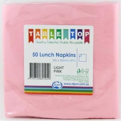 380104.jpg Alpen Lunch Napkins Light Pink 2ply Pack(50)