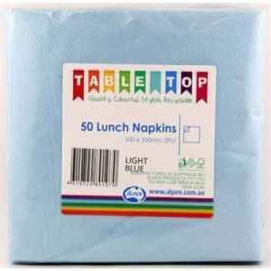 Alpen Lunch Napkins Light Blue 2ply Pack(50)