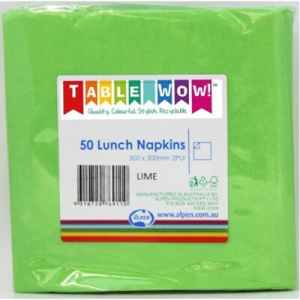 Alpen Lunch Napkins Lime Green 2ply Pack(50)