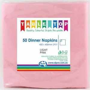 Alpen Dinner Napkins Light Pink 2 ply Pack(50)