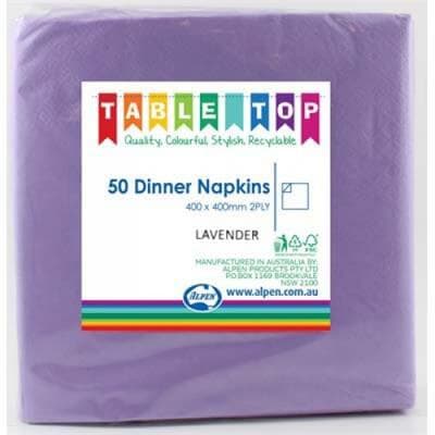 Alpen Dinner Napkins Lavender 2 ply Pack(50)