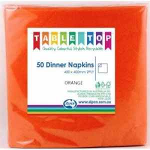 Alpen Dinner Napkins Orange 2 ply Pack(50)