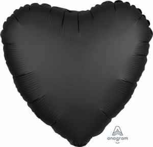 Heart Satin Luxe Onyx Anagram packaged 45cm Each