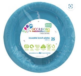 Plastic Lunch Plate 18cm Light Blue 25 pack Pack(25)