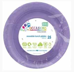 Plastic Lunch Plate 18cm Lavender 25 pack Pack(25)