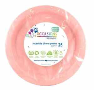 Plastic Dinner Plate 23cm Light Pink 25 pack Pack(25)