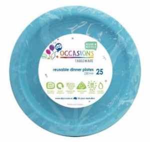 Plastic Dinner Plate 23cm Light Blue 25 pack Pack(25)