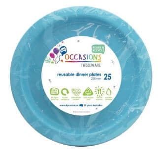 Plastic Dinner Plate 23cm Light Blue 25 pack Pack(25)