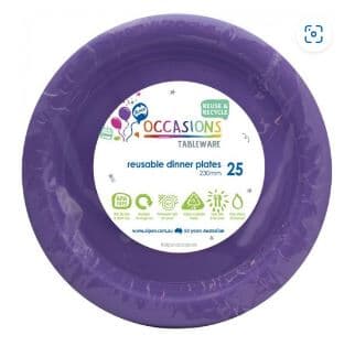 Plastic Dinner Plate 23cm Lavender 25 pack Pack(25)