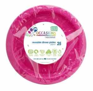 Plastic Dinner Plate 23cm Magenta 25 pack Pack(25)