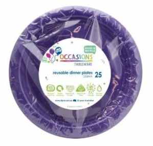 Plastic Dinner Plate 23cm Purple 25 pack Pack(25)