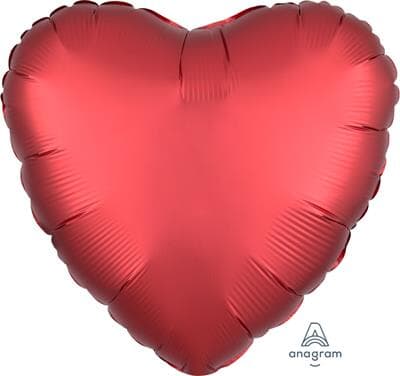 38584.jpg Heart Satin Luxe Sangria Anagram packaged 45cm Each