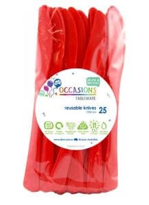 Plastic Knife Red 25 pack Pack(25)