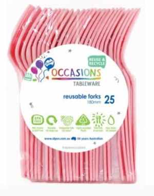 Plastic Fork Light Pink 25 Pack Pack(25)