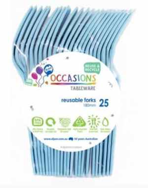 Plastic Fork Light Blue 25 Pack Pack(25)