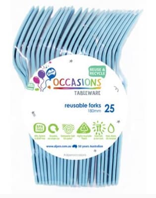 386207.jpg Plastic Fork Light Blue 25 Pack Pack(25)