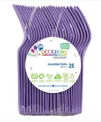 Plastic Fork Lavender 25 Pack Pack(25)