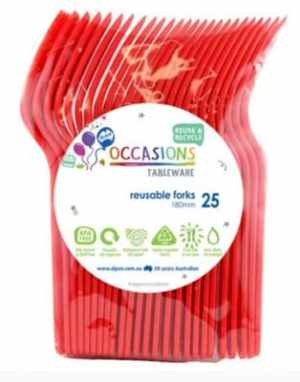 Plastic Fork Red 25 Pack Pack(25)