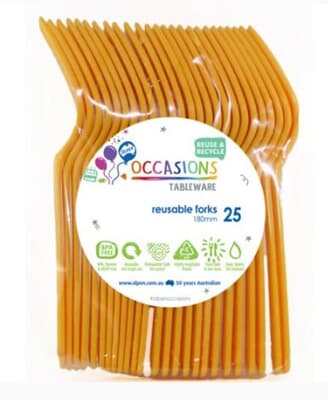 Plastic Fork Yellow 25 Pack Pack(25)
