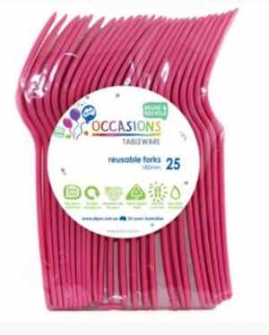 Plastic Fork Magenta 25 Pack Pack(25)