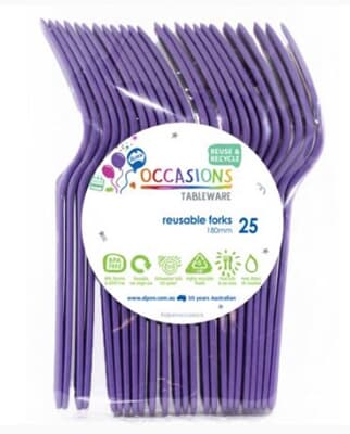 386246.jpg Plastic Fork Purple 25 Pack Pack(25)