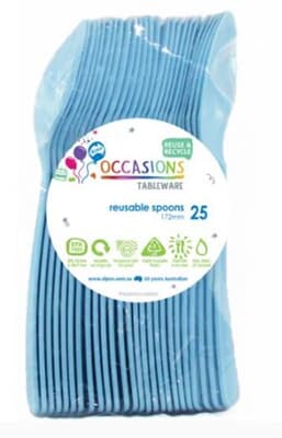Plastic Spoon Light Blue 25 Pack Pack(25)