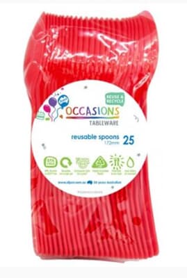Plastic Spoon Red 25 Pack Pack(25)