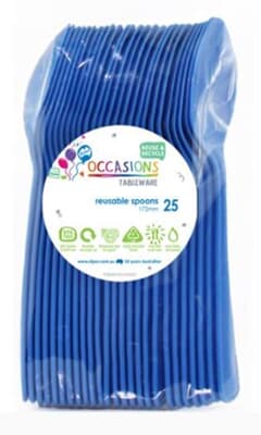 Plastic Spoon Royal Blue 25 Pack Pack(25)