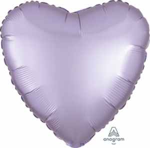 Anagram Heart Satin Luxe Pastel Lilac 45cm Each