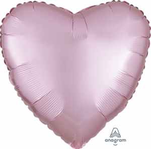 Anagram Heart Satin Luxe Pastel Pink 45cm Each