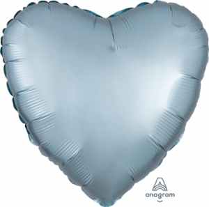 Anagram Heart Satin Luxe Pastel Blue 45cm Each