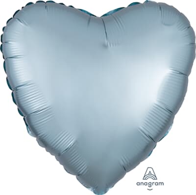 Anagram Heart Satin Luxe Pastel Blue 45cm Each